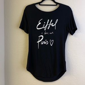 Old Navy Black Paris T-Shirt Size Medium